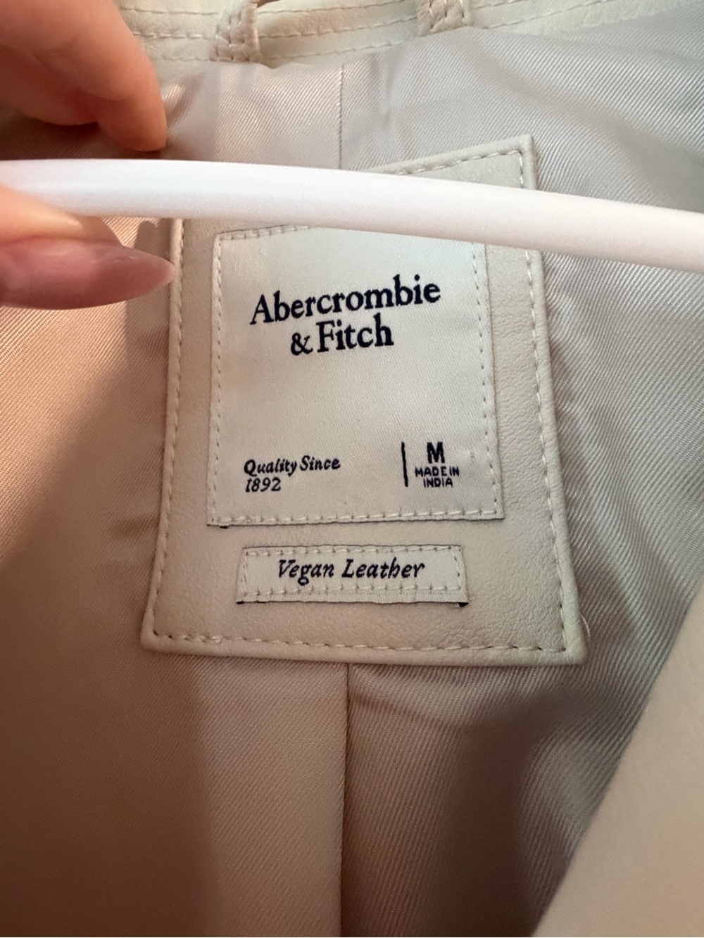 NWOT Abercrombie & Fitch Cream Moto Jacket - Women's - Picture 2 of 6